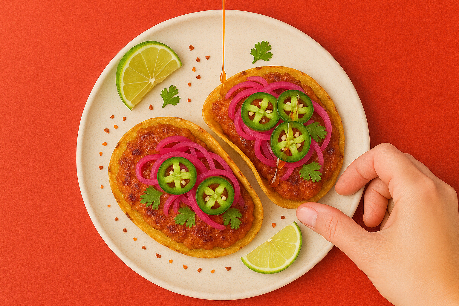 smashed-chicken-taco-with-hot-honey