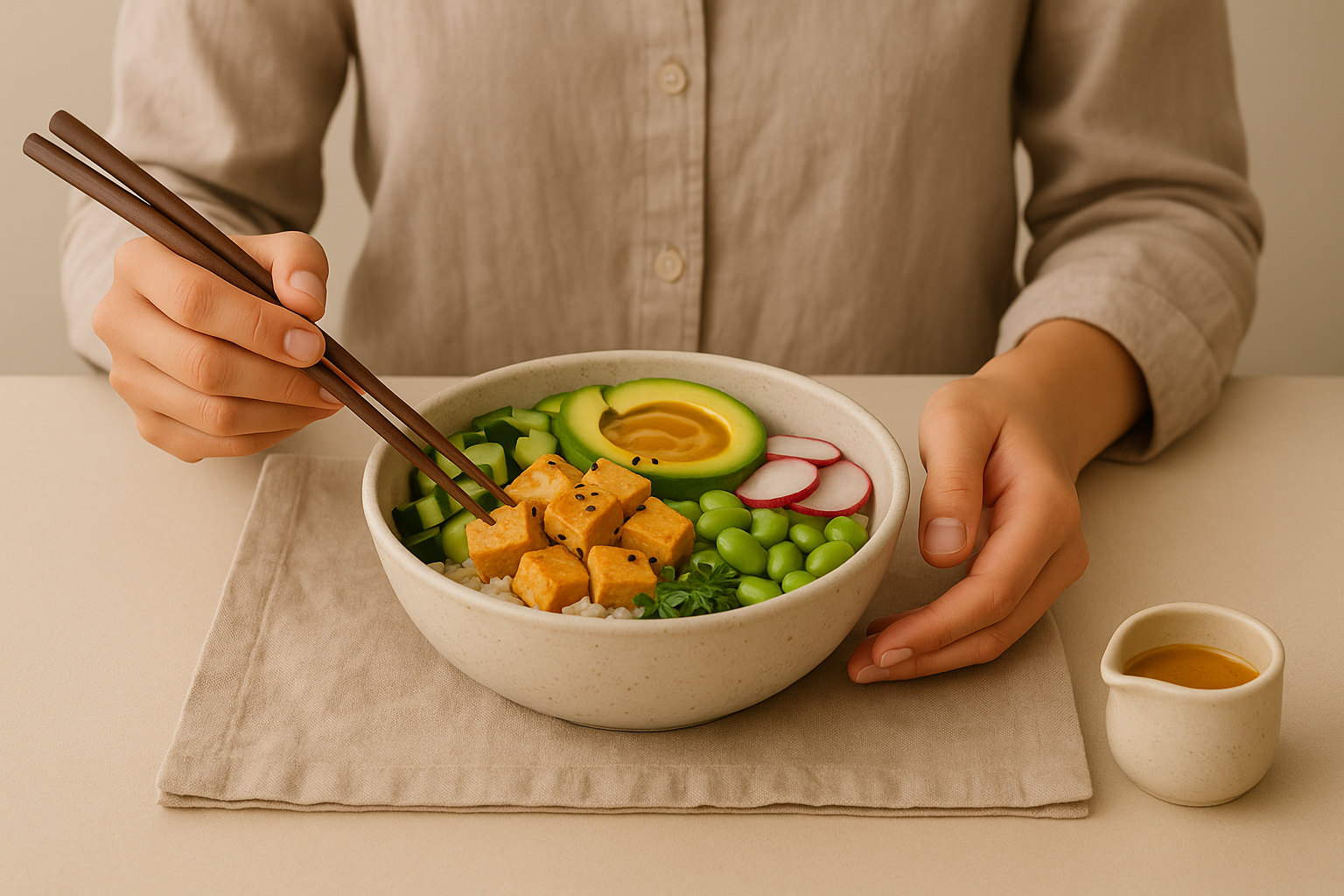 Poke-Bowl-with-Mānuka-Miso-Dressing-A-Sweet-and-Savory-Delight 100% Pure New Zealand Honey